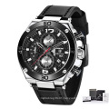 BENYAR 5151 Men Watch Chronograph Wristwatches Quartz Sport Watches Military Luxury Leather Relogio Masculino